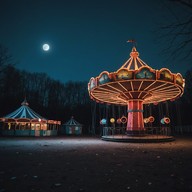 explore the eeriness of a moonlit festive carnival