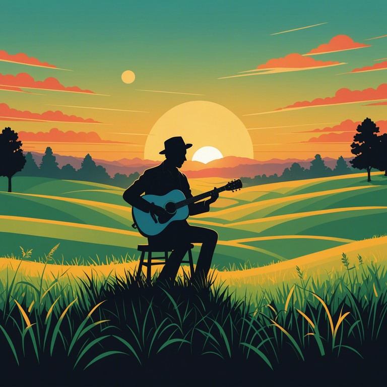 Imagine a tranquil scene where the dusky orange sunlight meets the endless verdant fields of sao paulo. A melodious guitar captures the essence of peace and simplicity, creating a song that embodies the heart and soul of traditional life infused with a contemporary twist.