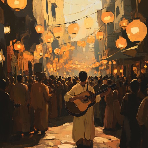 An upbeat instrumental capturing the lively spirit of cairo's streets at night, featuring traditional middle eastern melodies and rhythms to evoke a sense of joy and celebration.