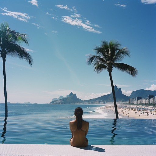 This smooth and mellow instrumental bossa nova song transports you to the sandy shores of ipanema beach in rio de janeiro. Gentle acoustic guitar melodies intertwine with soft, syncopated rhythms played on percussion, creating an atmosphere of tranquility and warmth. The laid-back tempo and soothing harmonies evoke a sense of relaxation, as if you're sipping a refreshing caipirinha while basking in the golden afternoon sun. Close your eyes and let this delightful tune melt away your worries, immersing you in the carefree spirit of a lazy day in this tropical paradise.