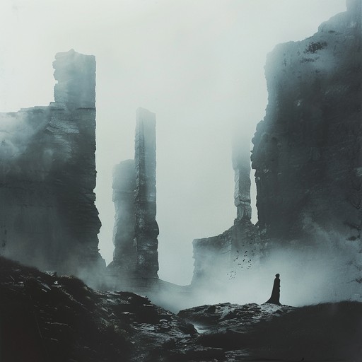 Immerse in a chilling journey through ancient landscapes filled with enigmatic chants and ethnic rhythms, capturing the spirits of forgotten times. The music gently drifts like whispers from the past, invoking a sense of mystery and timeless eeriness.