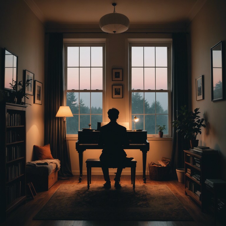 Experience the quiet and stirring symphony of gentle, cascading piano melodies supported by a backdrop of minimalistic, dreamy electronic textures designed for a peaceful reflection or late night musings.