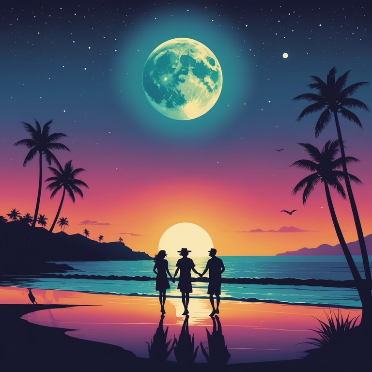 This track combines the intense, rhythmic pulse of reggaeton with the serene, expansive atmosphere of ocean waves. A unique blend that feels like dancing on a moonlit beach, the music features a powerful marimba that leads the melody, adding a tropical touch to the pulsating bass. It's designed to make listeners feel both the energy of a lively beach party and the tranquil majesty of the ocean.