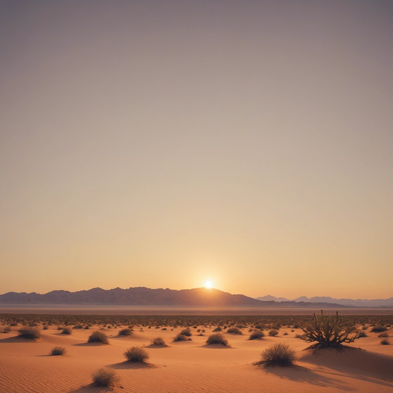 Imagine a serene morning as the sun crests over endless sand dunes, and gentle melodies played on a kalimba paint the vivid colors of dawn. This composition combines the stillness of the desert with the rhythm of waking nature, offering a tranquil yet invigorating auditory journey.