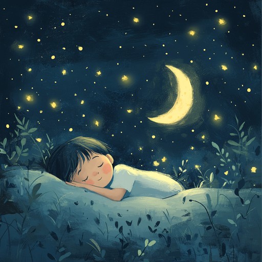 A soothing, intimate instrumental piece featuring soft melodies to comfort and calm children as they drift off to sleep, evoking images of starry nights and gentle breezes.