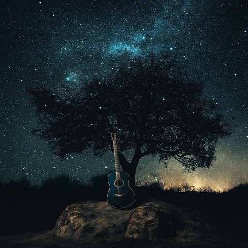 A gentle instrumental ballad featuring acoustic guitar melodies that evoke the tranquility of a peaceful night under the silent moon, inviting introspection and calm.