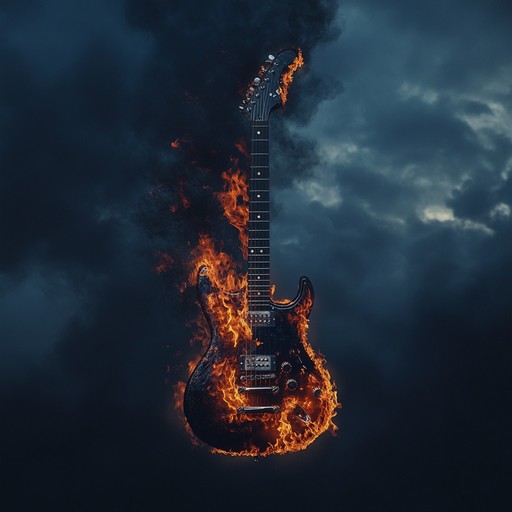 An energetic instrumental track blending pop and rock elements with intense guitar work and dynamic rhythms to convey the emotions of anger and determination.