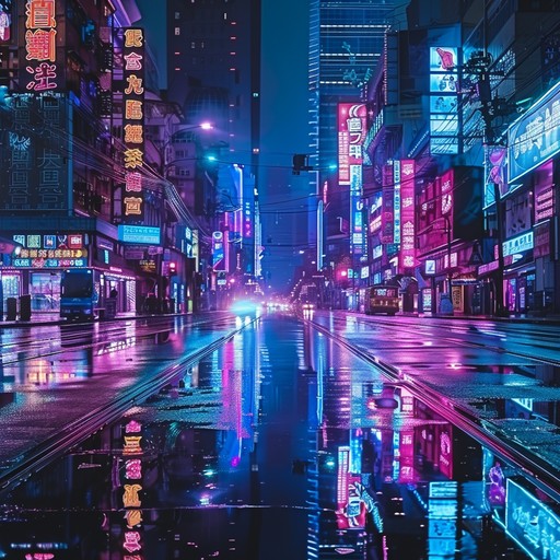 A darkened cityscape is bathed in the neon glow of synthetic lights. Echoes of distant machinery create an unsettling atmosphere while pulsating beats drive the tension higher. Flashes of electric arpeggios weave through the oppressive soundscapes, painting a picture of a foreboding future where technology has taken a haunting turn.