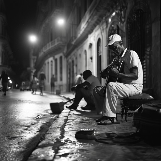 A vibrant and energetic latin jazz composition that captures the essence of a lively night in havana. The piece features a prominent piano melody, accompanied by a grooving bass line, percussive rhythms, and a horn section that adds a touch of sophistication. The song evokes images of couples dancing in the streets, surrounded by colorful buildings and the warm caribbean breeze.