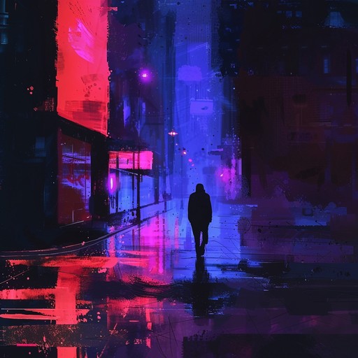 This instrumental track captures the solitude of wandering through a neon lit city at night, with shimmering synthesizer layers and a pulsating yet subdued beat. The ambiance evokes a sense of quiet contemplation and introspection as the listener meanders through the lonely streets.