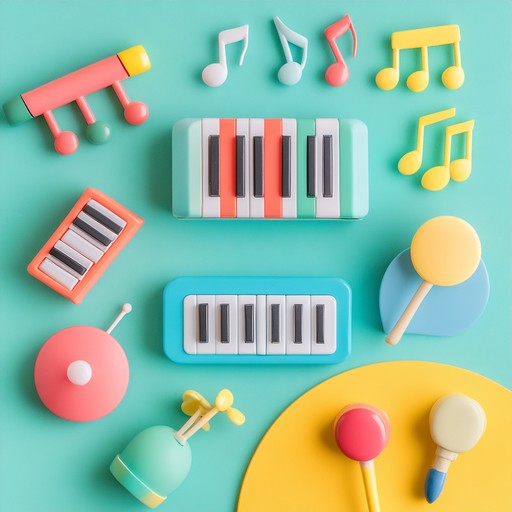 An instrumental song combining electronic beats with toy piano melodies, creating an uplifting and ecstatic atmosphere that evokes joyful childhood memories.