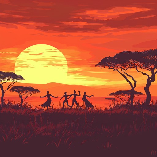 A journey through a heartwarming afrobeat landscape as the sun sets, casting hues of orange and pink across vast savannahs. Warm and rhythmic beats intertwine with melodic patterns, creating a soothing yet energetic instrumental that beckons listeners to move and feel emotions deeply. The piece captures the essence of togetherness and optimism, pulling at heartstrings with every beat.