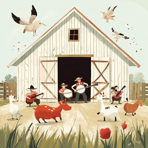 An energetic bluegrass piece featuring lively banjo melodies and brisk rhythm. The music captures the joyful spirit of a countryside gathering, encouraging foot tapping and spontaneous dance with its infectious energy and cheerful tones.