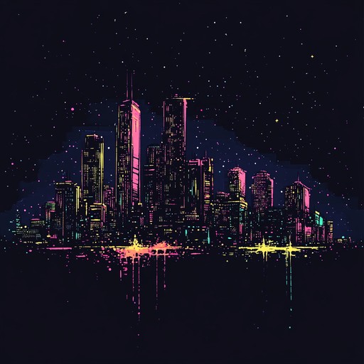 Dive into a vivid, electric dreamscape of the 80s, where ethereal synths and lush pads create a mesmerizing, neon soaked journey through a night sky full of stars.