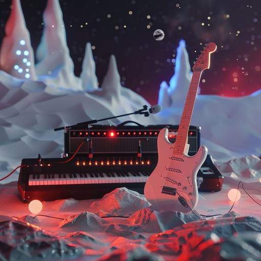 Embark on an exhilarating festive journey through outer space with this progressive rock instrumental. Electric guitars and synthesizers intertwine to create an elaborate, celebratory atmosphere filled with joy and a sense of cosmic wonder. Perfect for imagining a holiday party set among the stars.