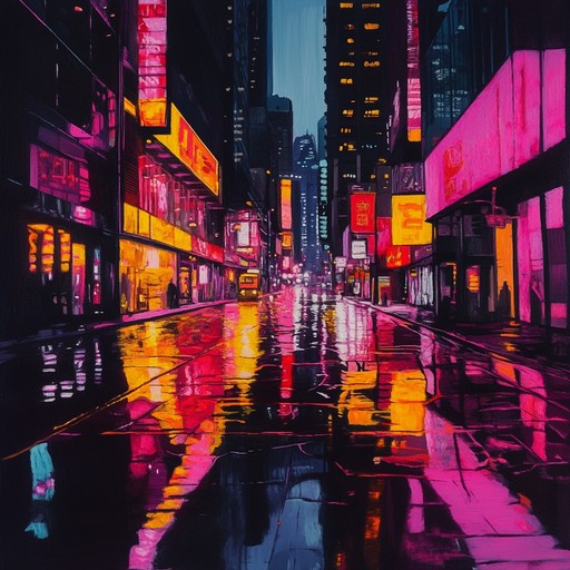An instrumental electronica piece that builds suspense through layered synths, driving basslines, and rhythmic percussion, evoking a sense of urgency and mystery in an urban landscape