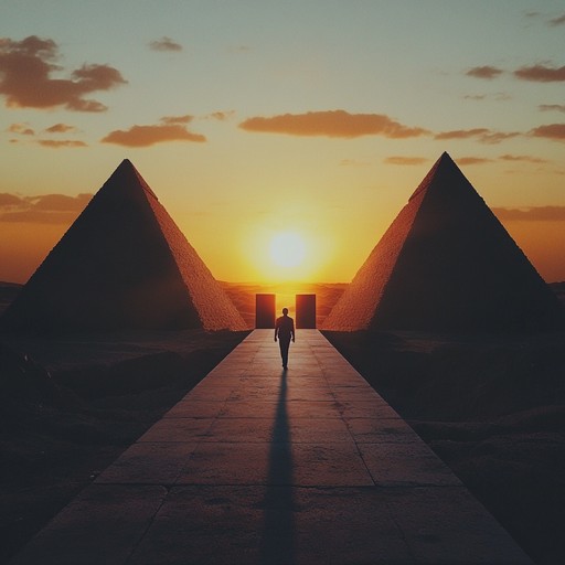 Step into the darkness of the pyramids where each sound of the flute reverberates against the grand stone walls, conjuring images of ceremonial rites and whispered legends passed down through millennia. The melody intertwines with subtle ambient sounds, creating a vivid soundscape that feels both immensely vast and intimately personal.
