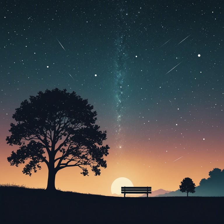 This alternative tune still focuses on romantic themes but with a slightly more pronounced presence of low tone melodies, mimicking the serenade of the night's whispering winds against a backdrop of starlight.
