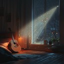 soft guitar chords reflect moonlit night, emotive and dreamy