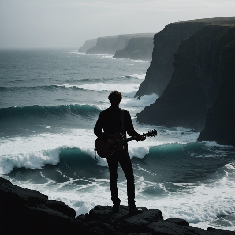 Imagine a scene where whispers slowly turn into a raging storm. The music begins with a soft guitar melody expressing simmering anger, gradually building into a powerful, full blown rock performance, encapsulated by the fury and intensity represented in loud, bold rock sounds.