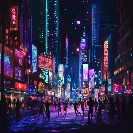 A lively instrumental pop song featuring catchy melodies and a driving rhythm that captures the excitement of dancing in a city illuminated by neon lights. The track builds with layers of synths and guitars creating an energetic and uplifting atmosphere perfect for celebrations and feel good moments.