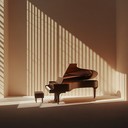 minimal piano underscores reflective solitude