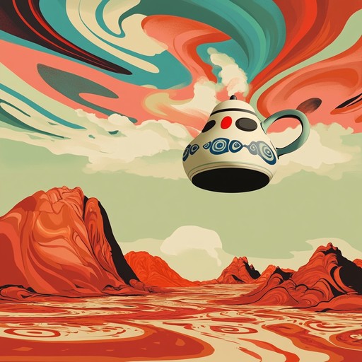 A playful instrumental track that combines whimsical melodies and psychedelic rock elements to create a surreal auditory experience reminiscent of a fantastical tea party on the red planet. The song features swirling guitar riffs, ethereal synths, and dynamic rhythms that transport listeners to an imaginative otherworldly setting.