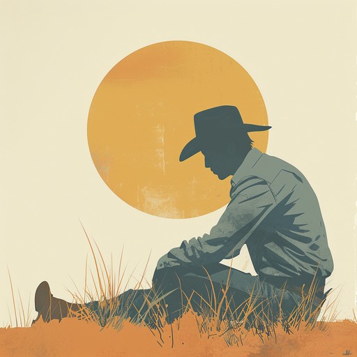 A lone cowboy rides across the dusty plains at sunset, his heart heavy with sorrow and regret. The melancholic melody of a harmonica carries through the air, accompanied by the gentle strumming of an acoustic guitar and the distant sound of a coyote's howl. This instrumental piece captures the essence of the wild west and the emotional journey of a troubled soul seeking solace in the vastness of the untamed frontier.