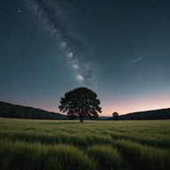 gentle plucking, serenity under stars