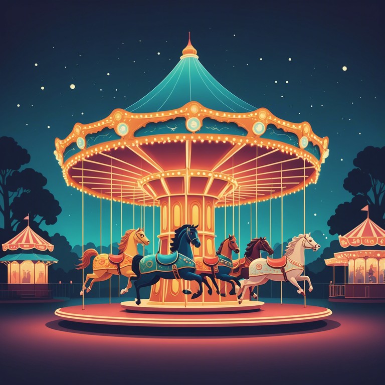 This instrumental track captures the essence of a gentle carnival, where the atmosphere is filled with joy and a soothing ambiance. The music conveys a playful yet peaceful spirit, reminiscent of a sunny day filled with laughter and soft whispers of excitement around merry go rounds and cotton candy stands.