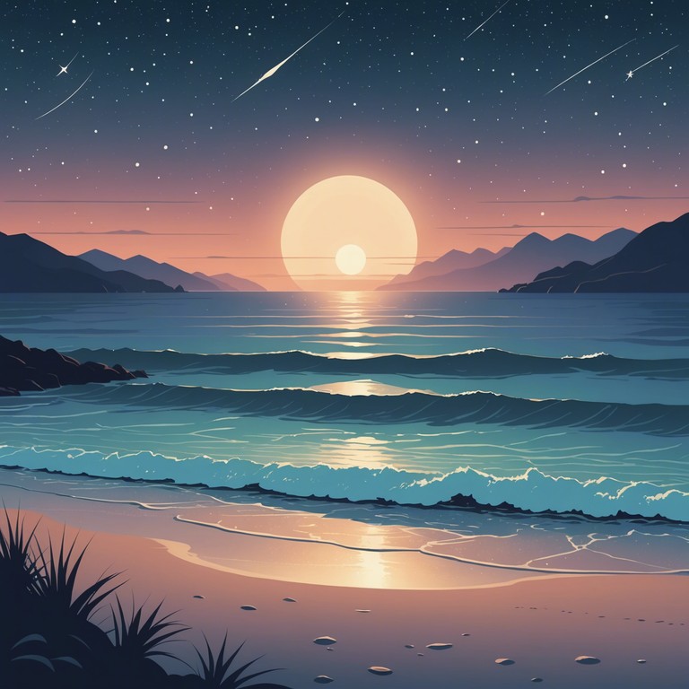 As you listen to this track, imagine sitting by the shore under a starry sky, where deep, soft house music blends with the gentle sound of waves and reflective piano notes creating a soothing ambiance.