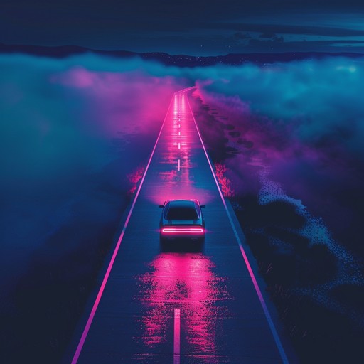 Imagine cruising through a city at night, with neon lights reflecting off the wet asphalt, creating a blend of futuristic nostalgia and cool, pulsating rhythms. Perfect for evoking the essence of an urban night drive enhanced by retro-futuristic vibes.