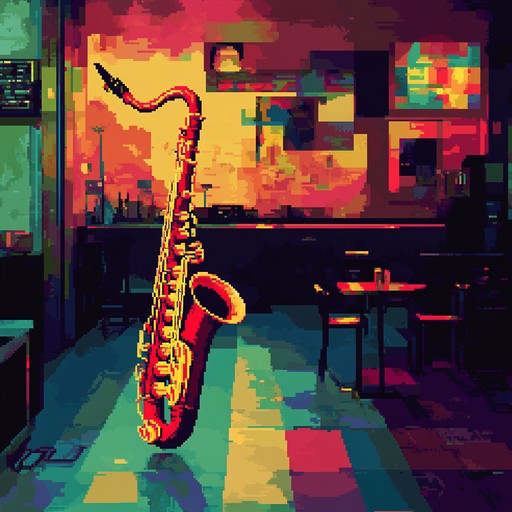 An instrumental track that merges energetic swing jazz rhythms with nostalgic 8 bit chiptune sounds, creating a whimsical and playful soundscape that's both retro and fresh.