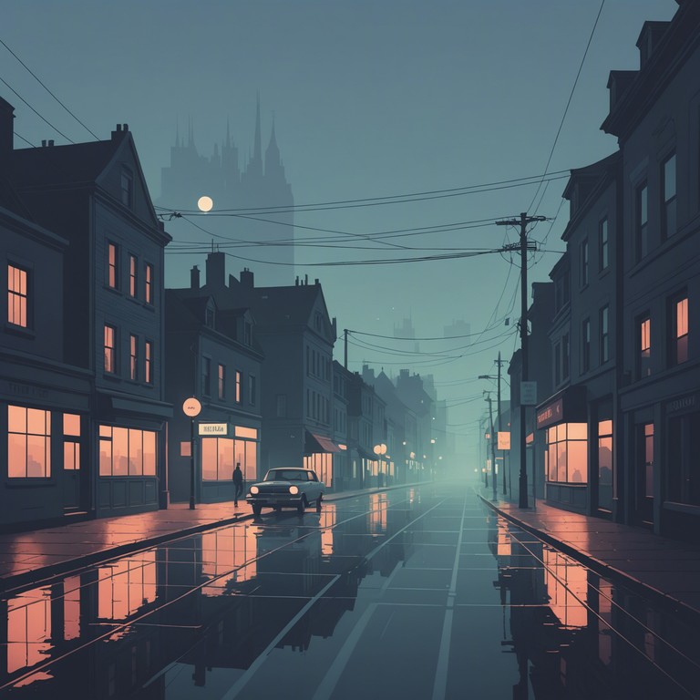 Imagine a musical creation that transports listeners to a foggy, abandoned town surrounded by looming, mysterious silhouettes. The chilling essence of hidden secrets sends shivers, crafting an ambient yet suspenseful atmosphere.