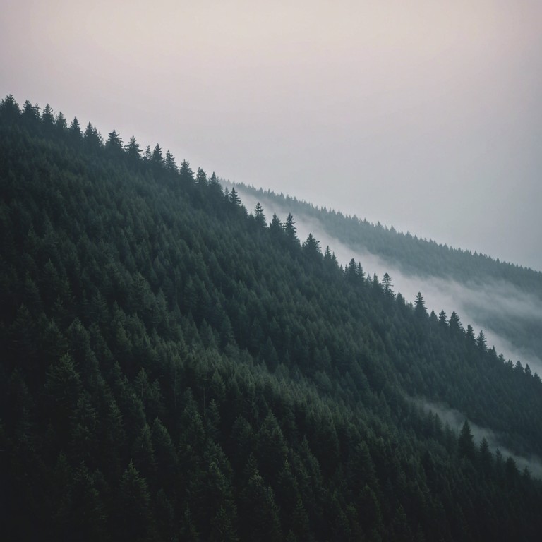 In this track, surreal and melancholic sounds meander through an echoing soundscape, invoking images of a fog laden forest at twilight. The music captures the whispers of ancient trees and the soft footfalls of unseen creatures, creating a haunting auditory experience.