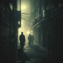 mysterious, dark tones weaving a suspenseful art narrative