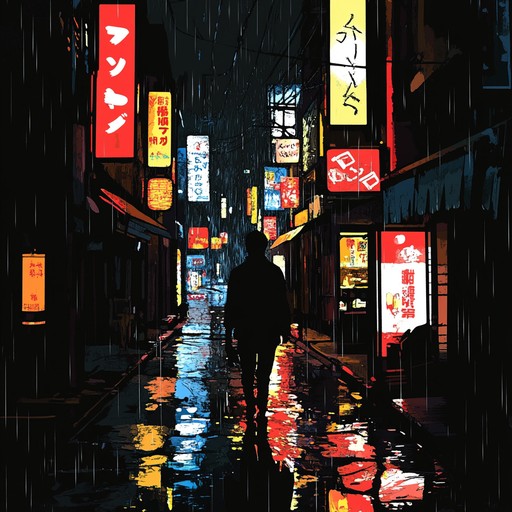 An instrumental j pop composition blending sultry melodies with modern beats, painting a vivid soundscape of tokyo's bustling nightlife under the glow of neon lights. The track intertwines traditional japanese instruments with contemporary synth sounds, creating an atmosphere of mystery and allure.