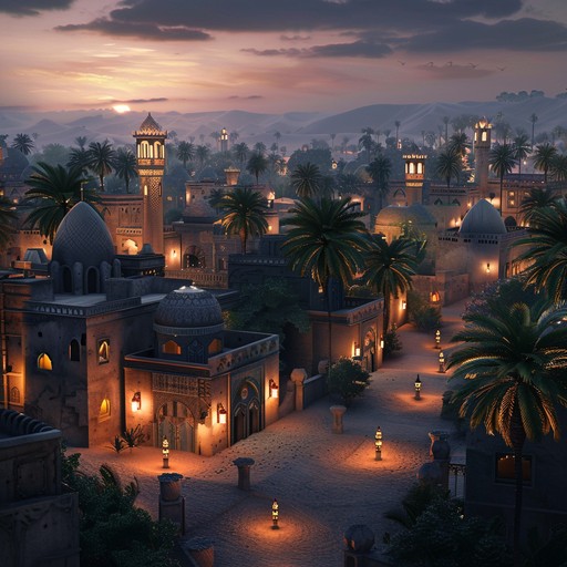 This instrumental piece features calming middle eastern melodies played on the tar, reminiscent of a serene evening in an arabian oasis. Perfect for creating a peaceful ambiance ideal for relaxation and contemplation.