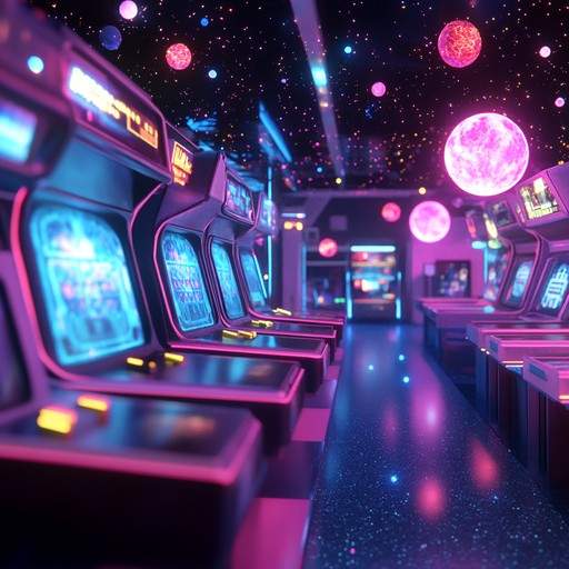 Imagine a world where retro arcade vibes meet cosmic, futuristic soundscapes. Synths from the 80s blend seamlessly with ambient cosmic elements, creating an atmosphere of nostalgic yet innovative rhythms perfect for nighttime city escapades.