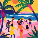 energetic beats with tropical and funky vibes