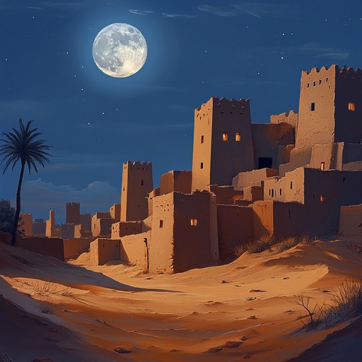 The song begins with the soft whispers of the desert wind, gradually building up with the sound of traditional middle eastern instruments like the duduk, weaving an intricate tapestry of ancient melodies that evoke the mysteries of long lost civilizations.