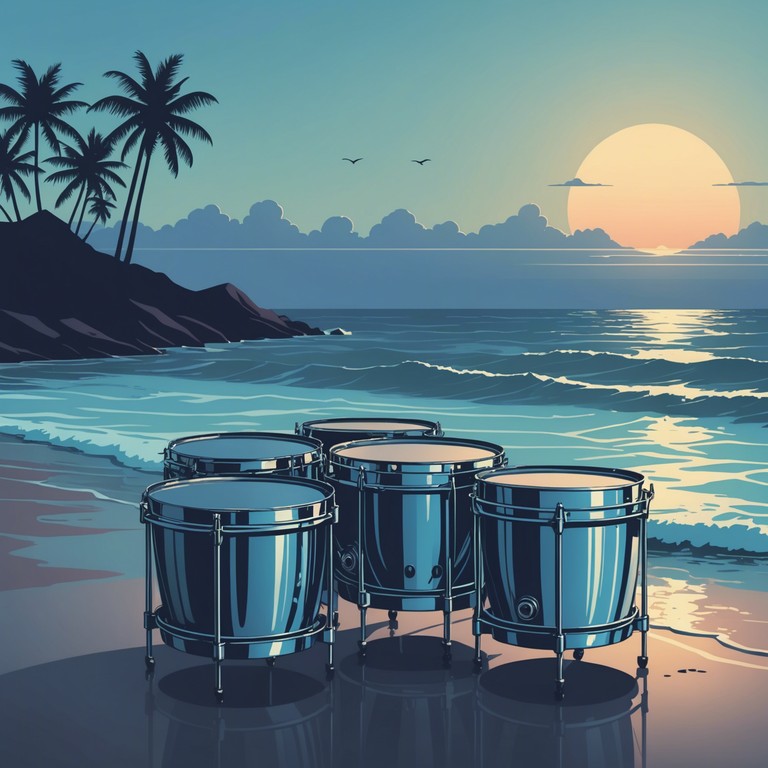 Imagine a soundscape where the soft resonance of a steel drum meets the gentle caresses of ocean waves, forming a tranquil symphony that relaxes the mind and invigorates the soul.  The music is perfect for unwinding or engaging in deep contemplation, capturing the essence of nature's therapeutic qualities.