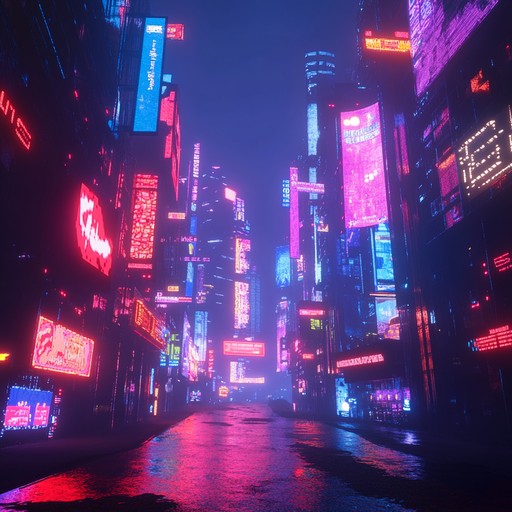 Immerse yourself in a futuristic soundscape where neon lights flicker to the rhythm. This track blends glitchy beats and intense synths, capturing the essence of a high energy cyberpunk metropolis. Pulsating rhythms and soaring melodies combine to create an ecstatic experience that transports you to a world of advanced technology and neon dreams.