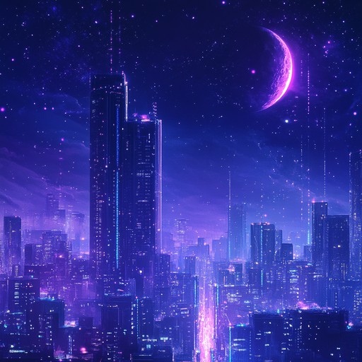 An instrumental piece combining lush synthesizer textures with driving beats to paint a sonic picture of a futuristic city at dusk. The song weaves together atmospheric sounds and rhythmic pulses, evoking feelings of nostalgia and intrigue amidst a high tech urban landscape.