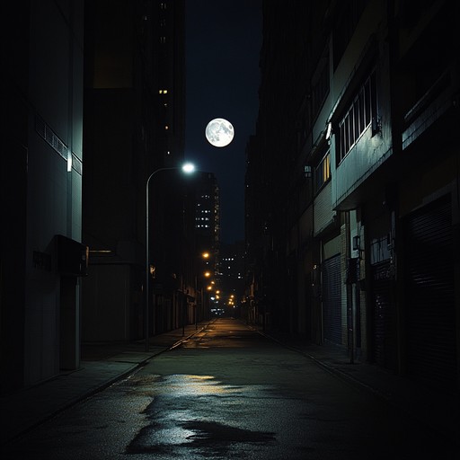 An eerie blend of r&b with haunting synth tones and unsettling urban soundscapes, capturing the essence of a moonlit city filled with shadows and whispers.