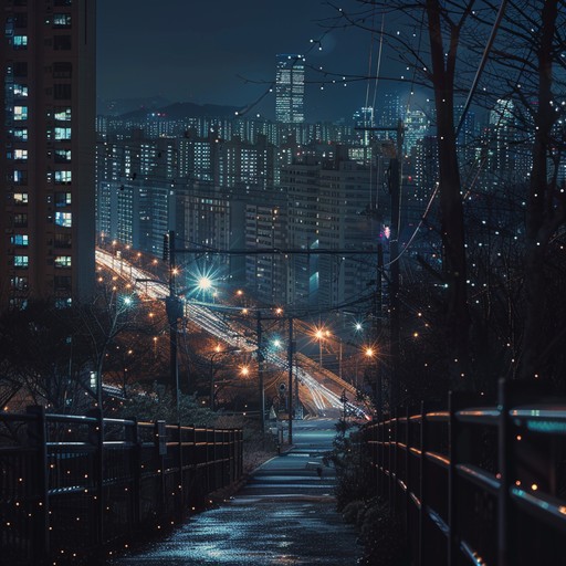 This track captures the vibrant, electrifying spirit of a night out in seoul with dynamic electronic elements and a catchy beat that mimics the city's lively nightlife and dazzling neon lights.