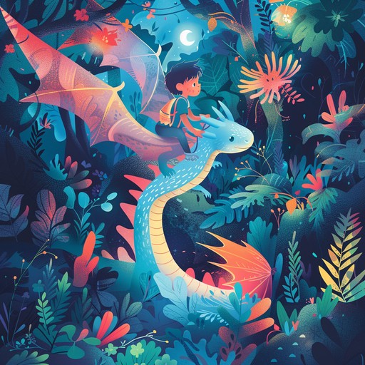 This grand orchestral piece takes children on a magical journey through an enchanted forest, accompanied by friendly dragons and mystical creatures. The music is vibrant and dynamic, with playful melodies and epic arrangements that stir the imagination, creating an immersive fairy tale experience.