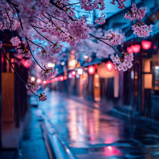 This composition provides a healing auditory experience, where the gentle plucking of the koto and the backdrop of soft rain immerse the listener in the tranquil nights of kyoto. The seamless fusion of traditional japanese music with contemporary lofi creates an entrancing melody perfect for relaxation and mental clarity.
