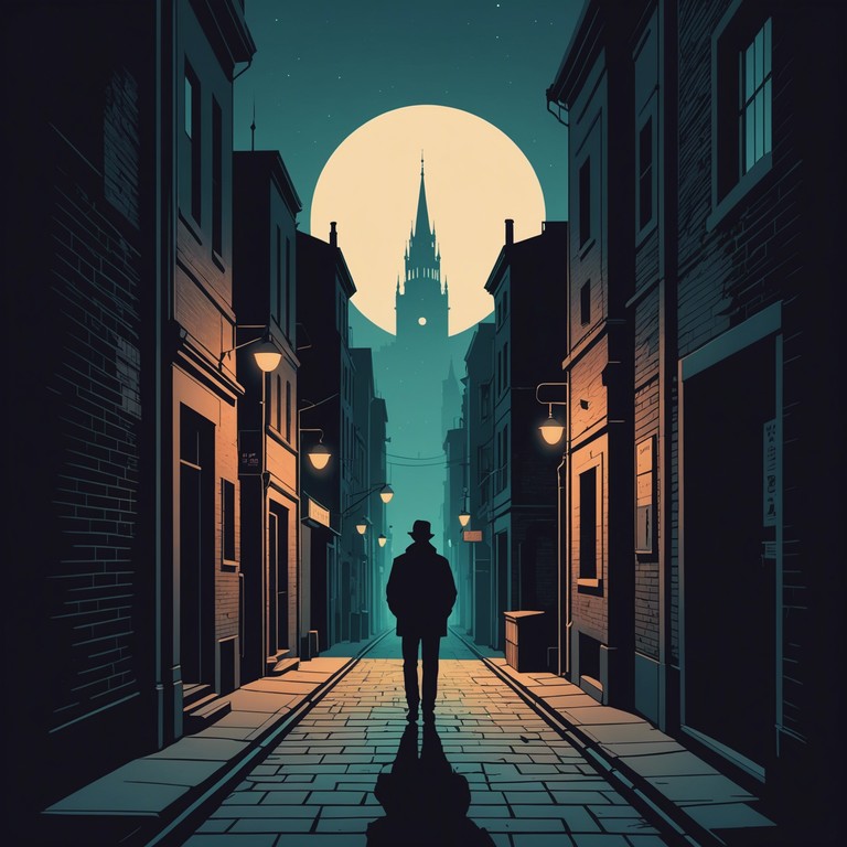 A haunting, pulsating track that conveys the experience of navigating a foreboding urban labyrinth at night. The composition leverages deep bass synths to evoke a feeling of encroaching anxiety as one moves through the shadowy, neon bathed streets of a chaotic city.
