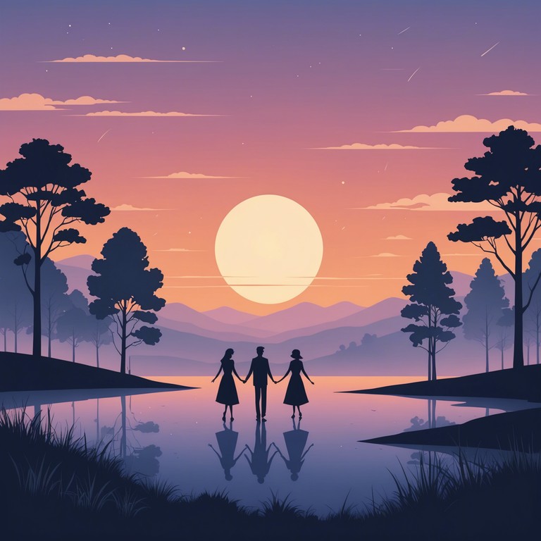 Exploring the paradox of feeling joy in sorrow, this music piece combines upbeat tempos with somber folk undertones, illustrating the complex emotions of rustic life after dusk.